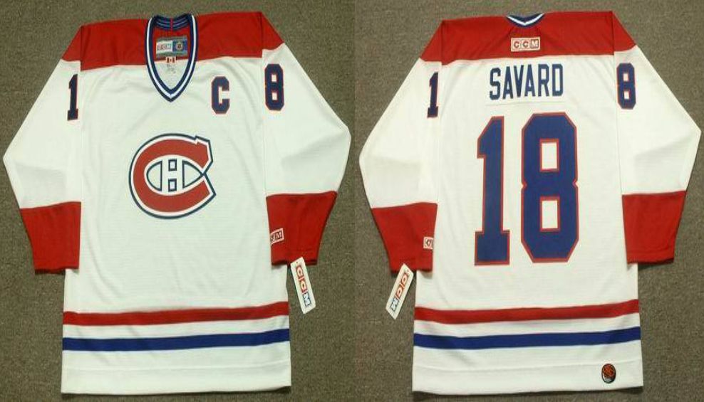 2019 Men Montreal Canadiens 18 Savard White CCM NHL jerseys